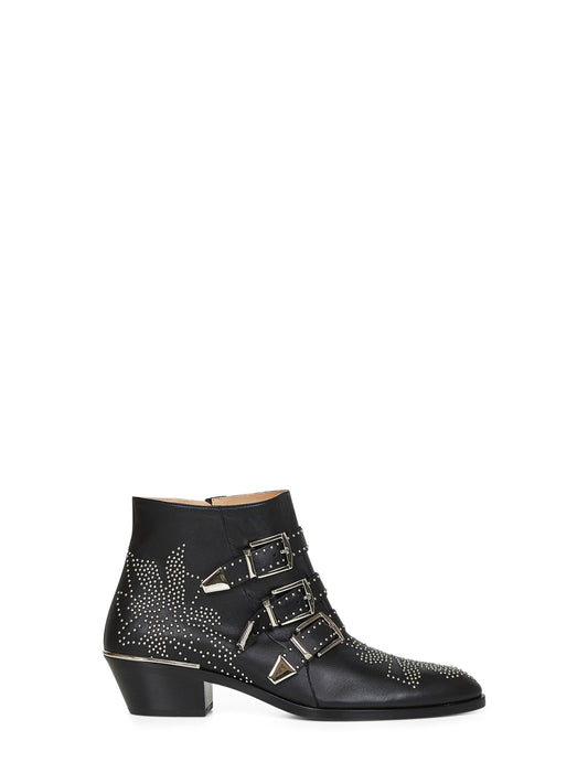 Chloé Women Black Nappa Leather Susanna Ankle Boots