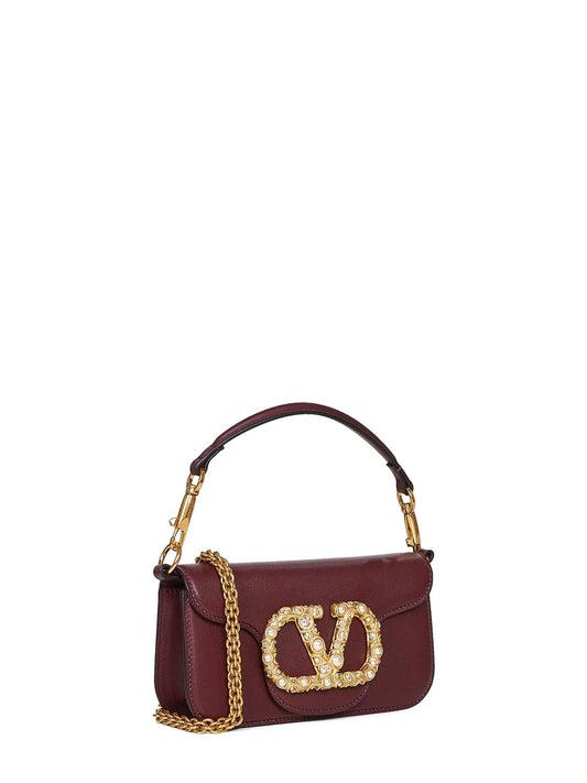 Valentino Garavani Women Rosewood Locò Small Shoulder Bag
