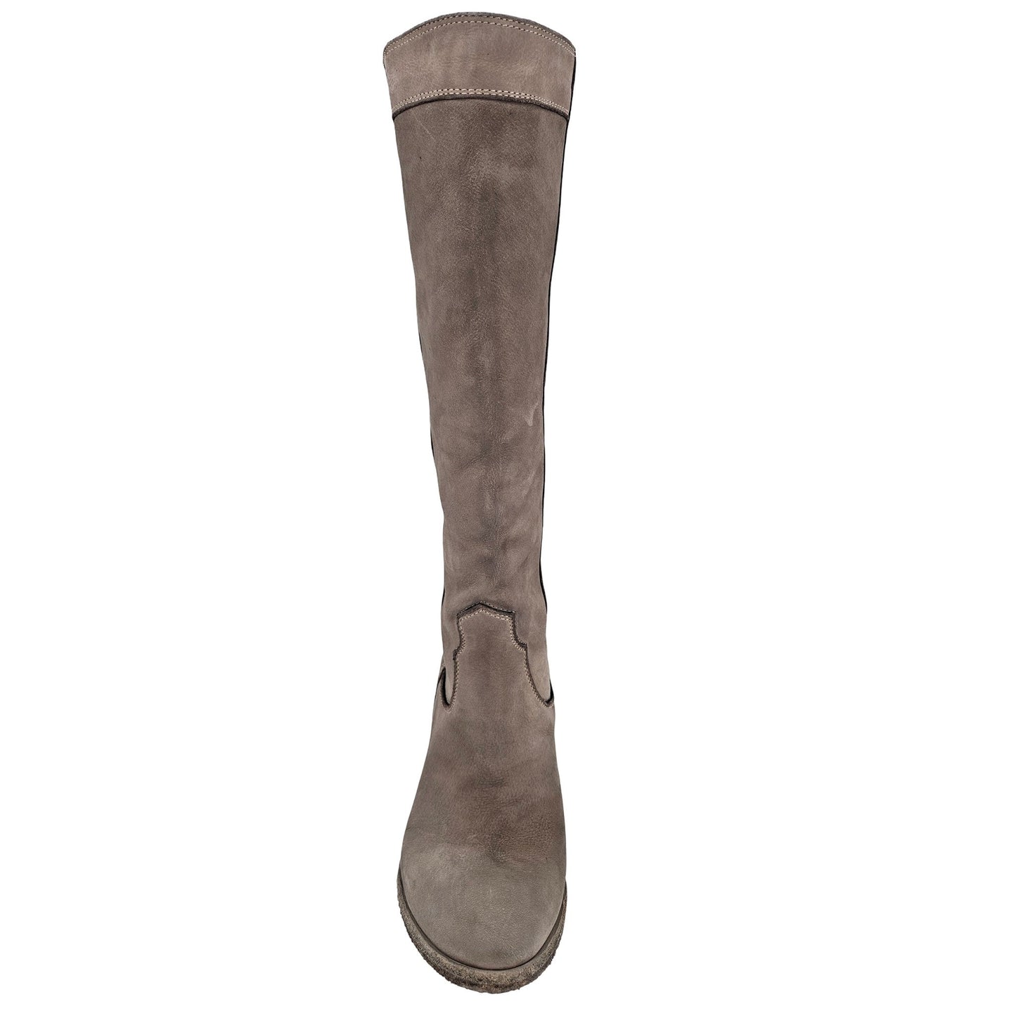 Taupe Washed Leather Knee-High Pull-on Boot