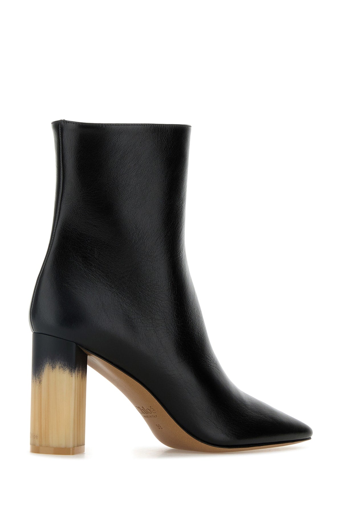 Chloe Women Black Leather Georgia Ankle Boots