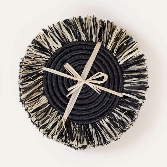 Raffia Fringe Set of 4 Coasters