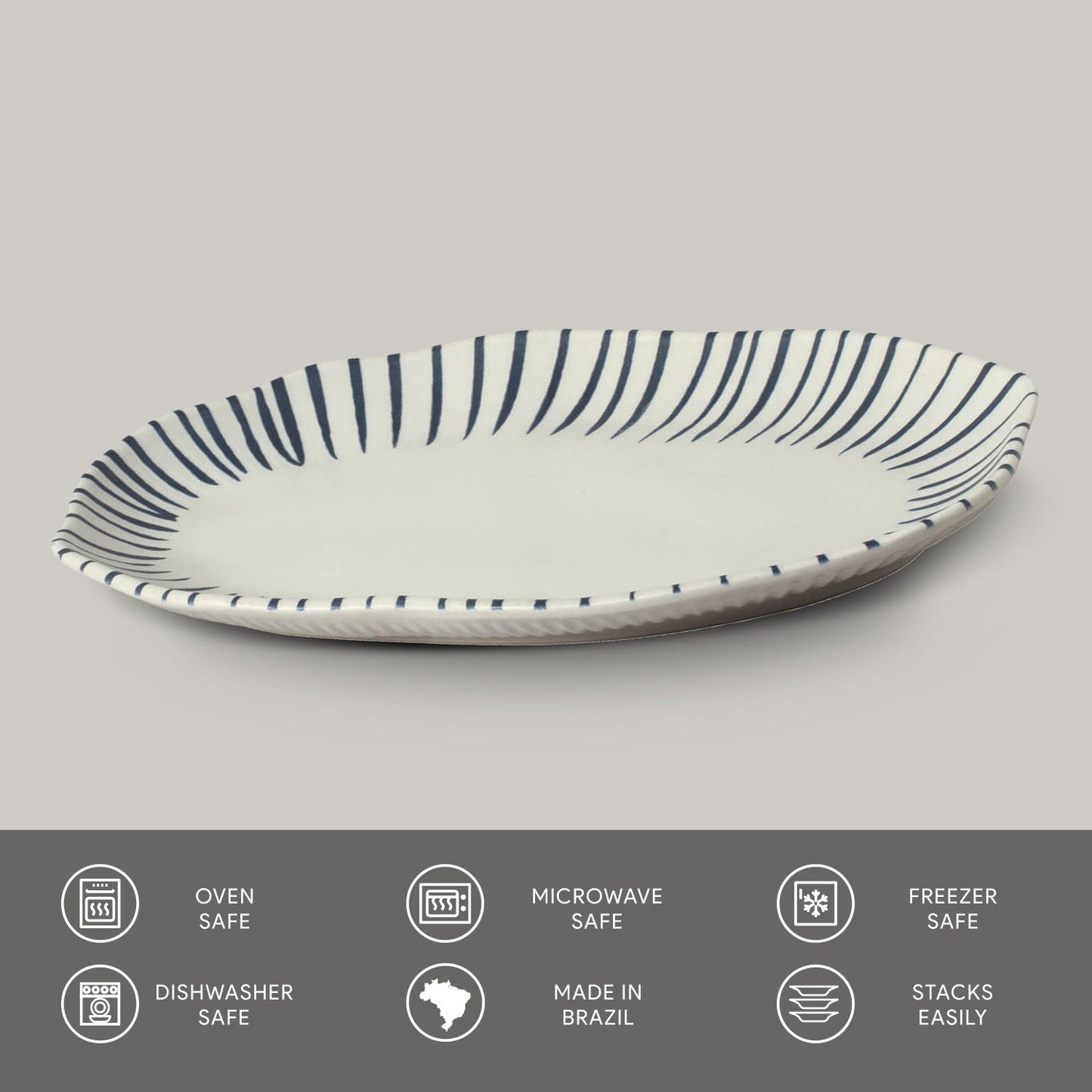 Shallow Bio Oval Platter Medium Set of 4