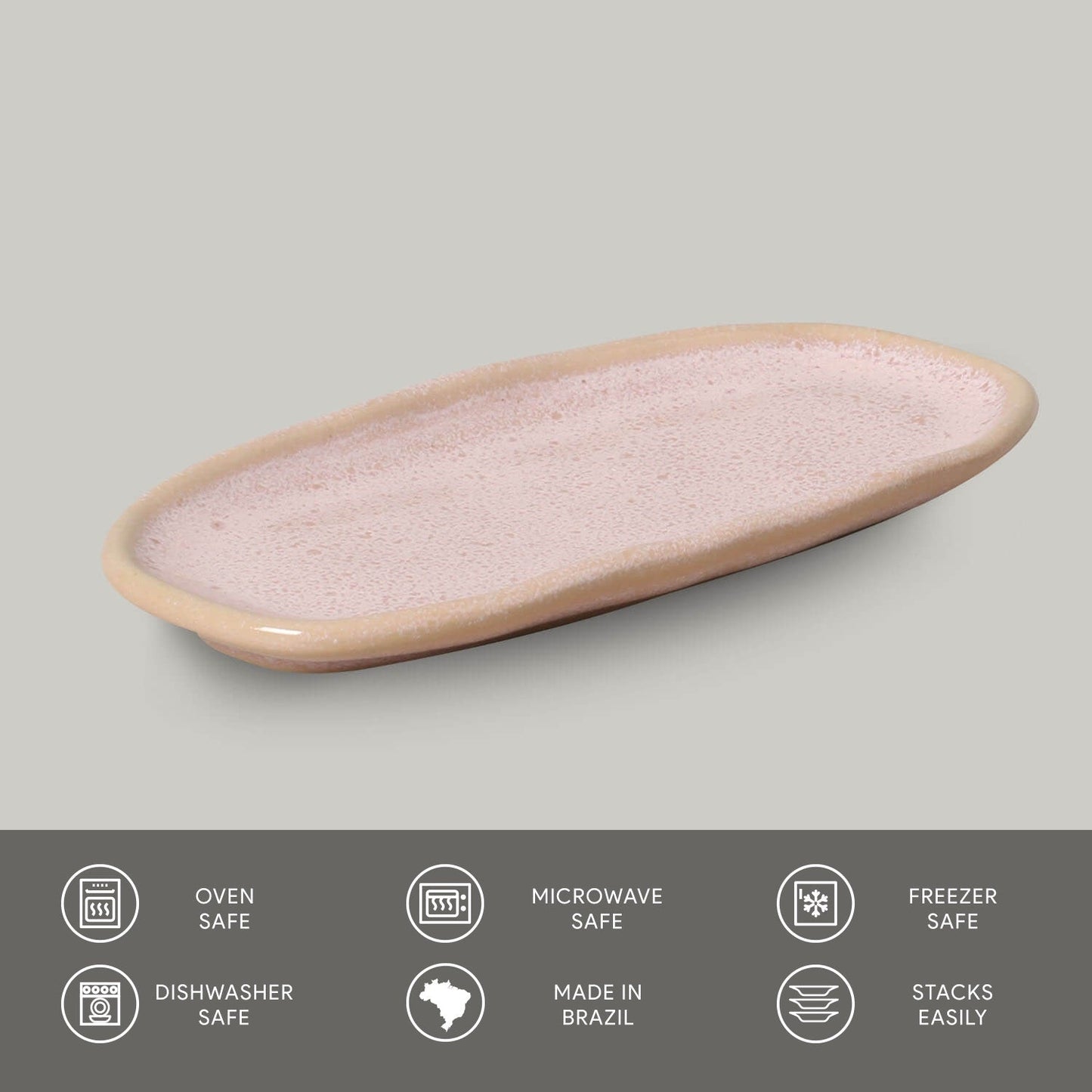 Shallow Organic Oval Platter Mini Set of 4