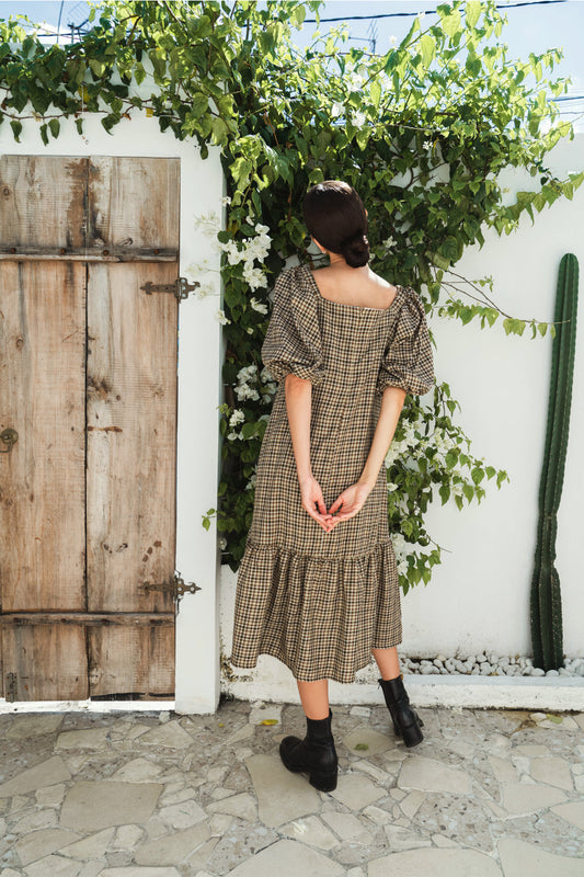 Carol Oversized Sleeves Midi Dress