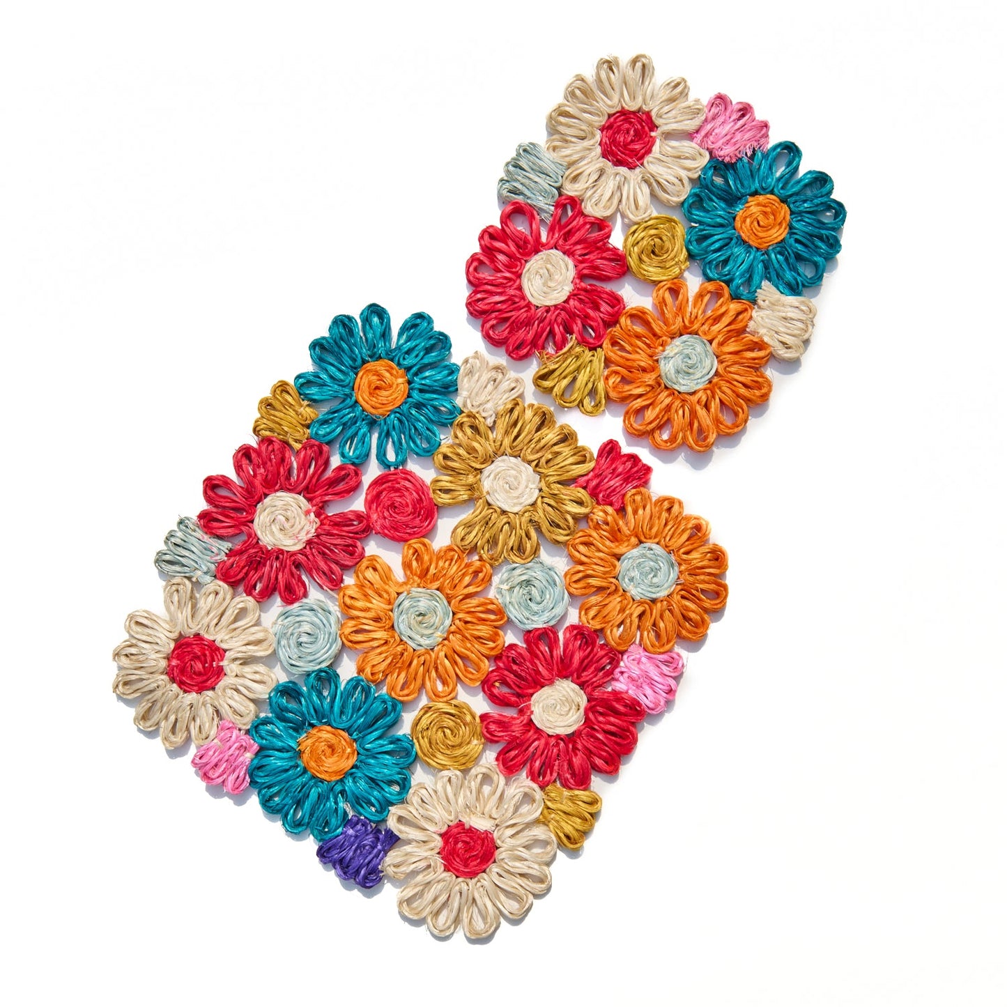 Fleur Woven Abaca Trivets, Set of 2