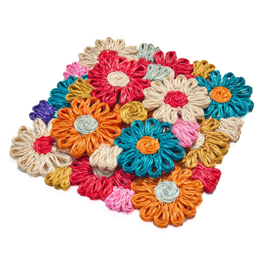 Fleur Woven Abaca Trivets, Set of 2