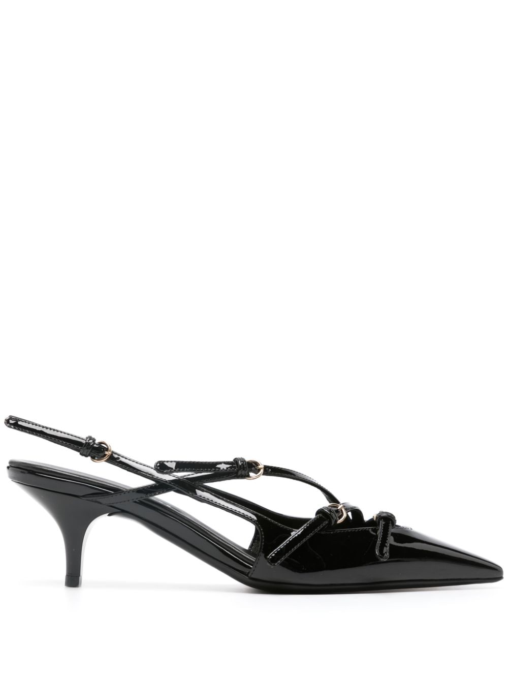 Miu Miu Women Patent Leather Slingbacks With Buckles