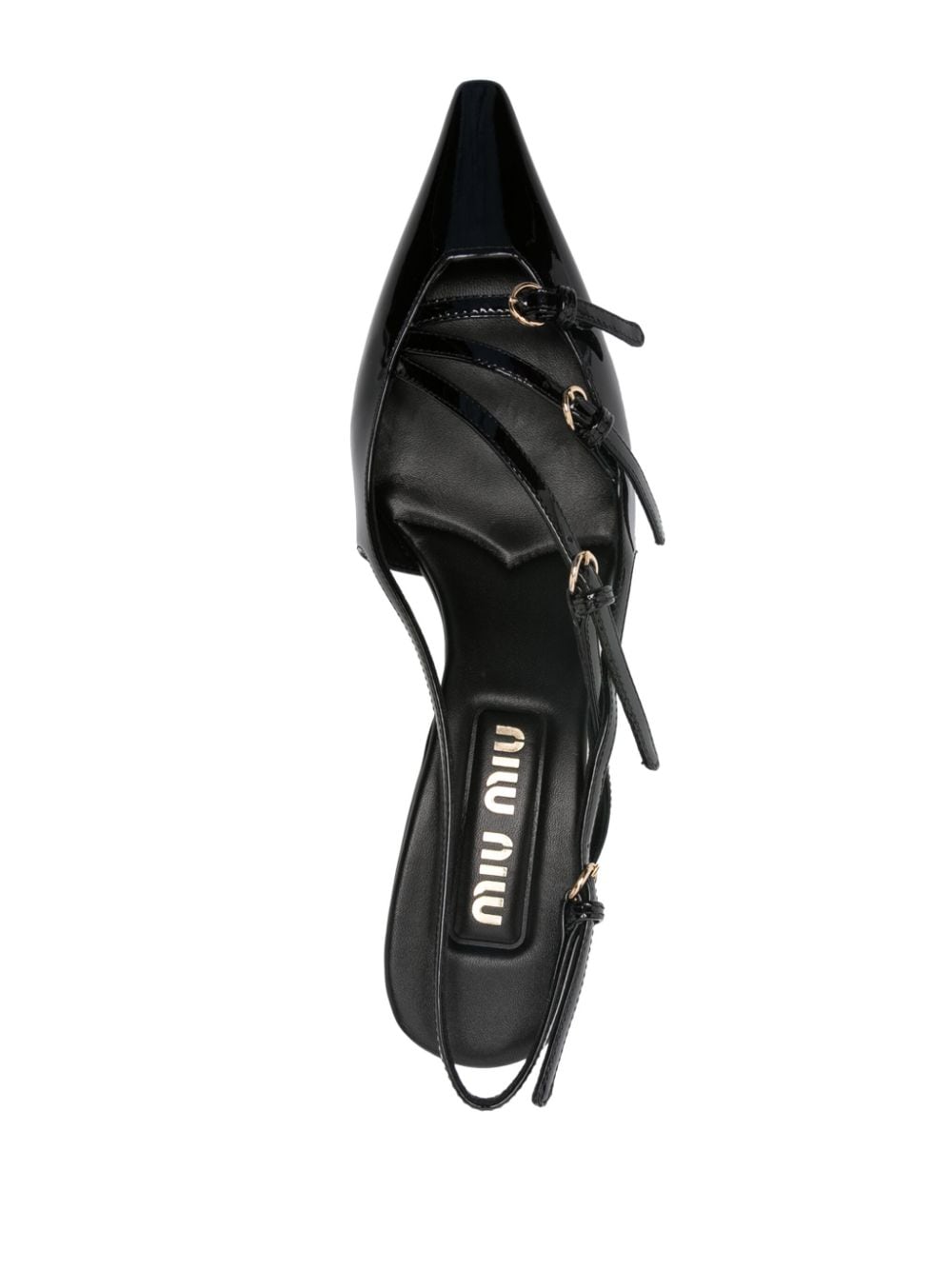 Miu Miu Women Patent Leather Slingbacks With Buckles
