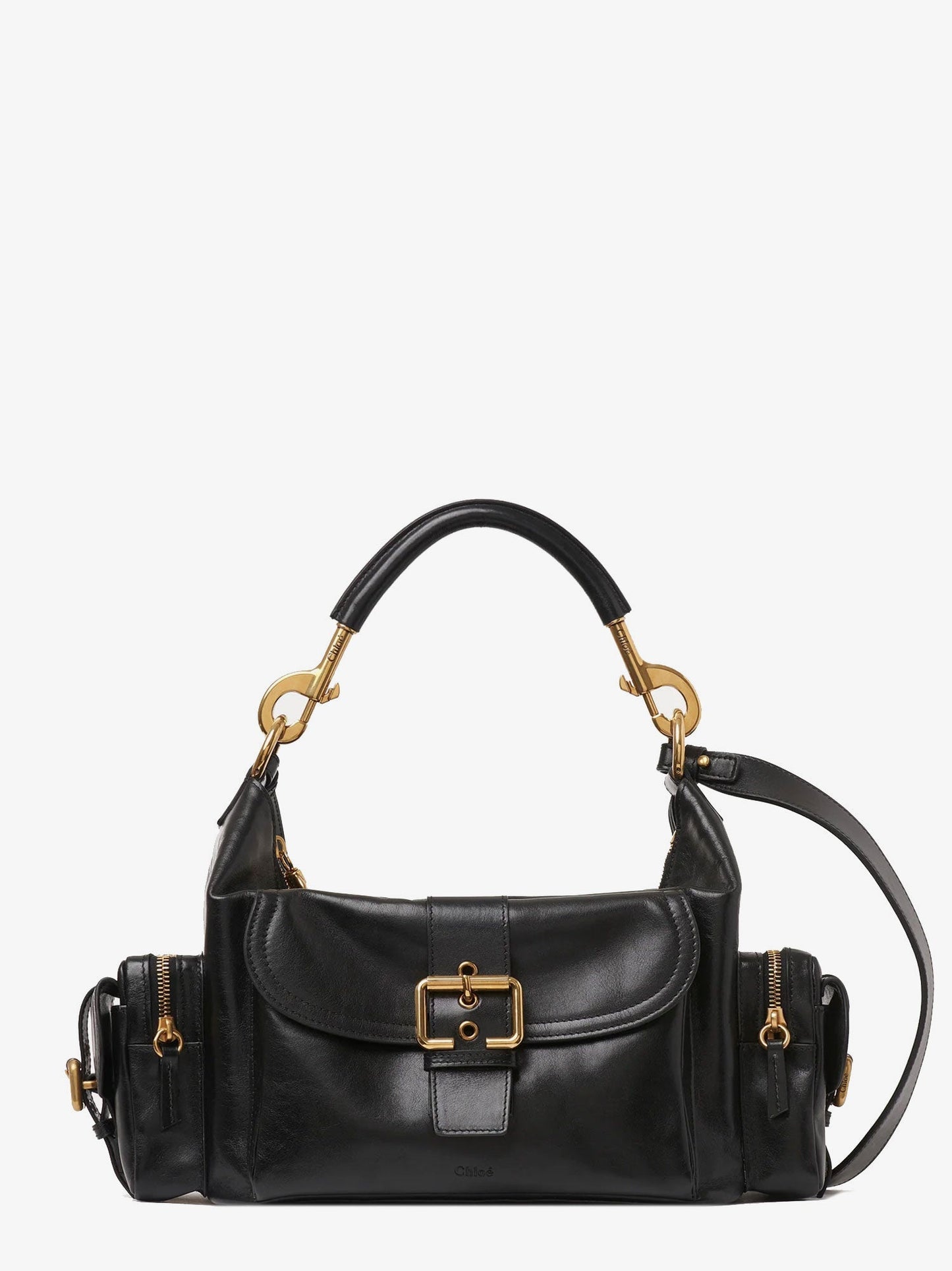 Chloe' Women Carry Shiny Buffalo Leather Shoulder Bag
