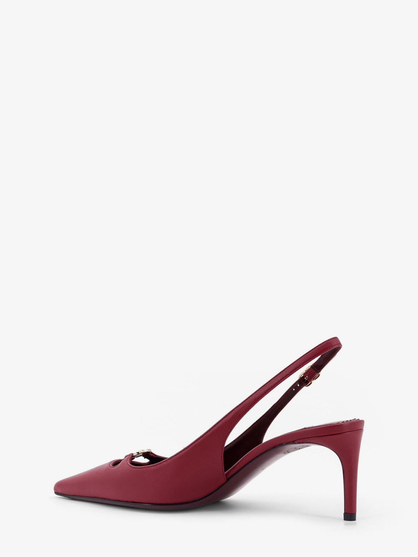 Dolce & Gabbana Women Leather Decollete Slingback With Metal Logo