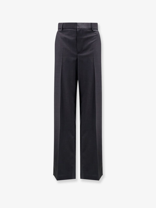 Gucci Women Wool Trousers With Gucci Embroidery