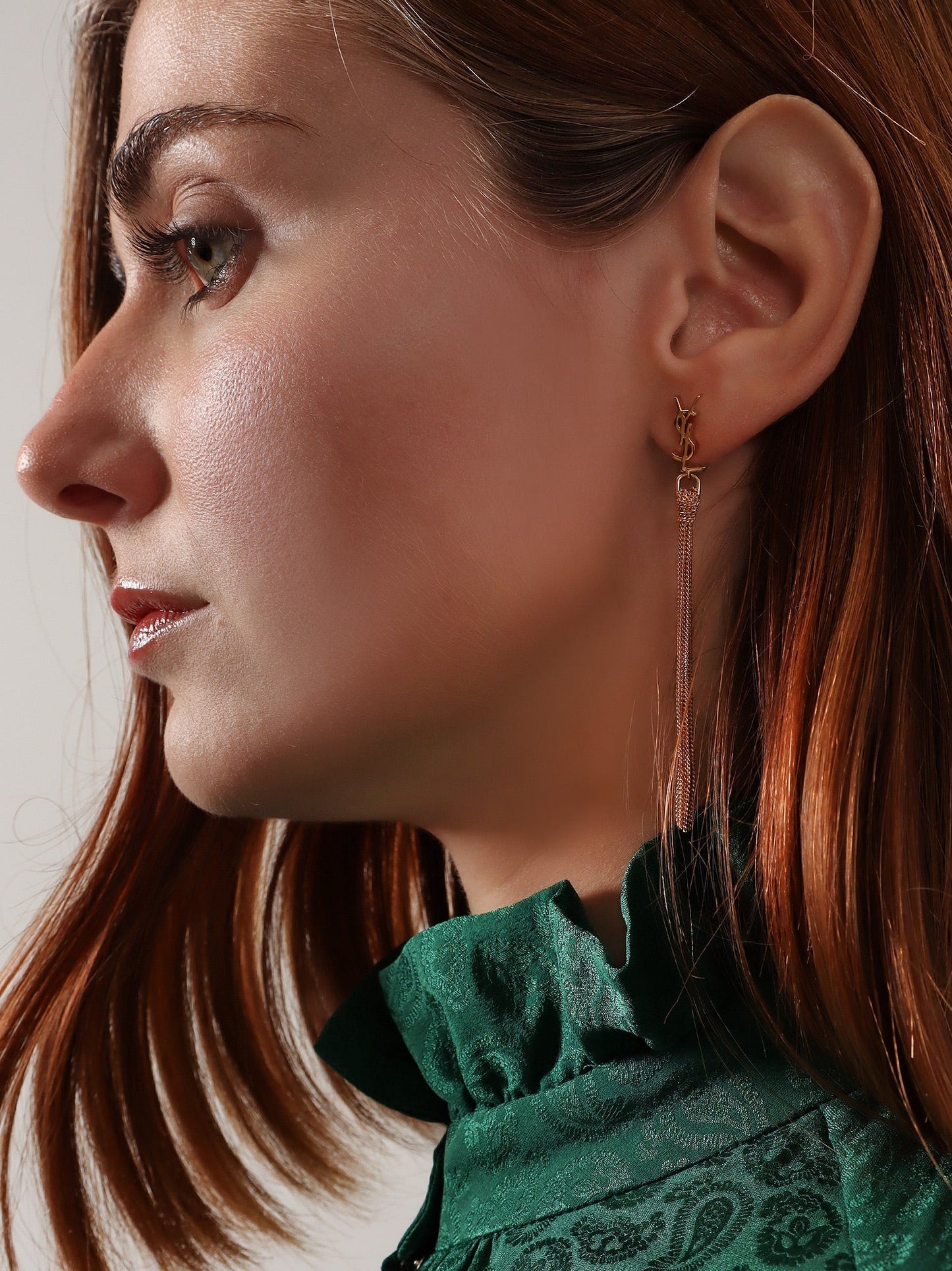 Saint Laurent Women Cassandre Metal Earrings