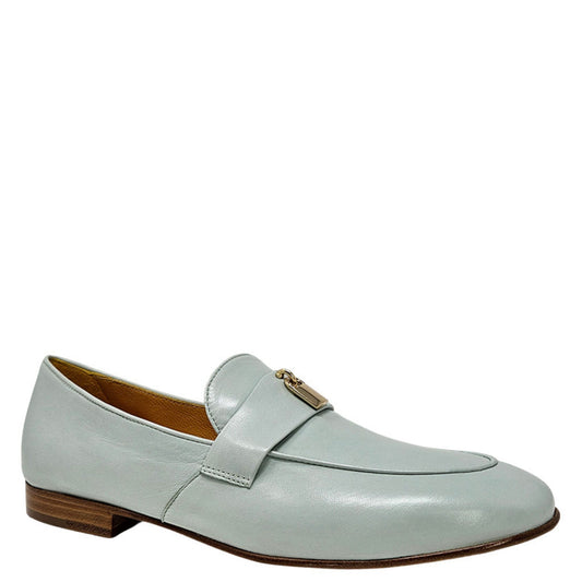 Seafoam Leather Lock Flat Loafer