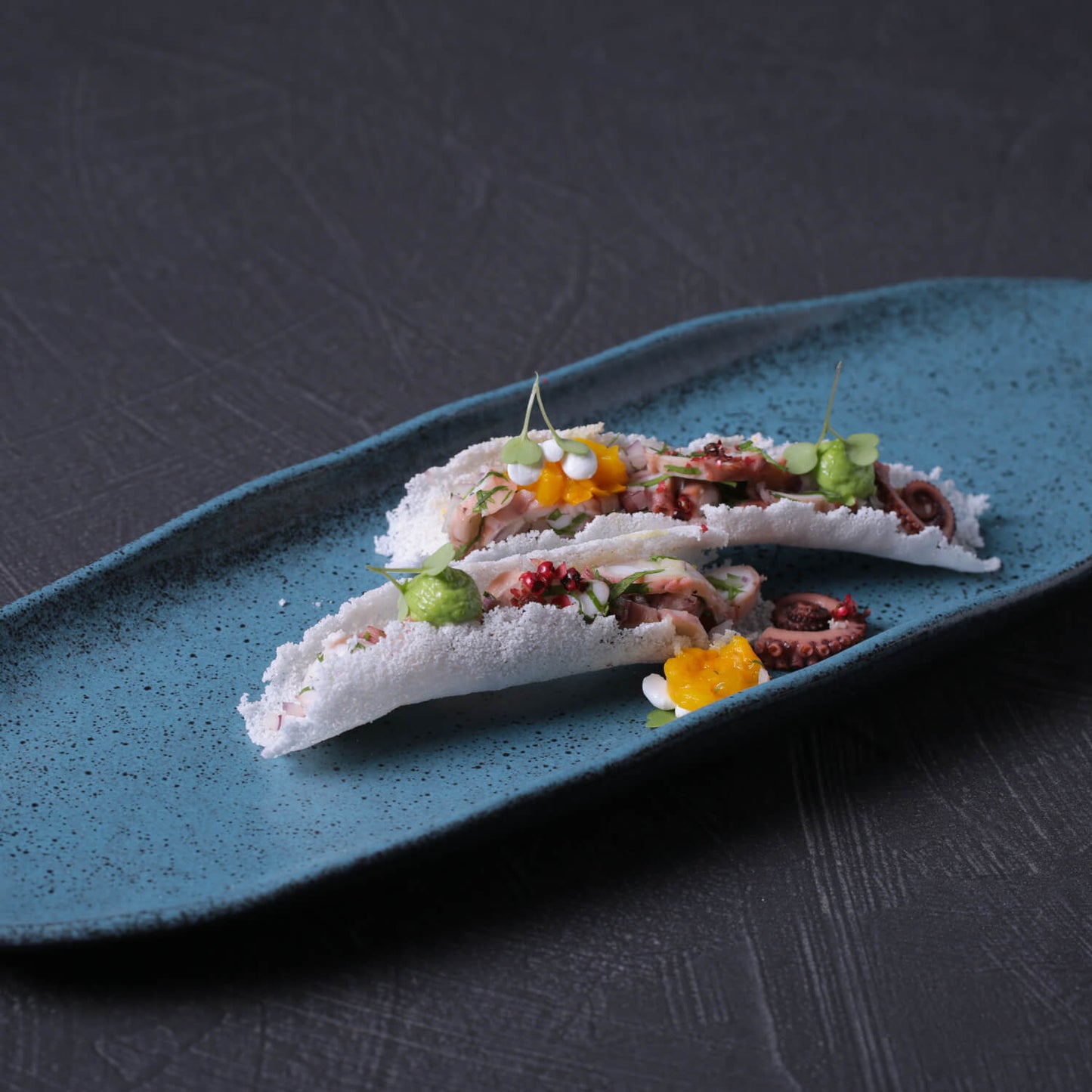 Shallow Organic Oval Platter Large Set of 4