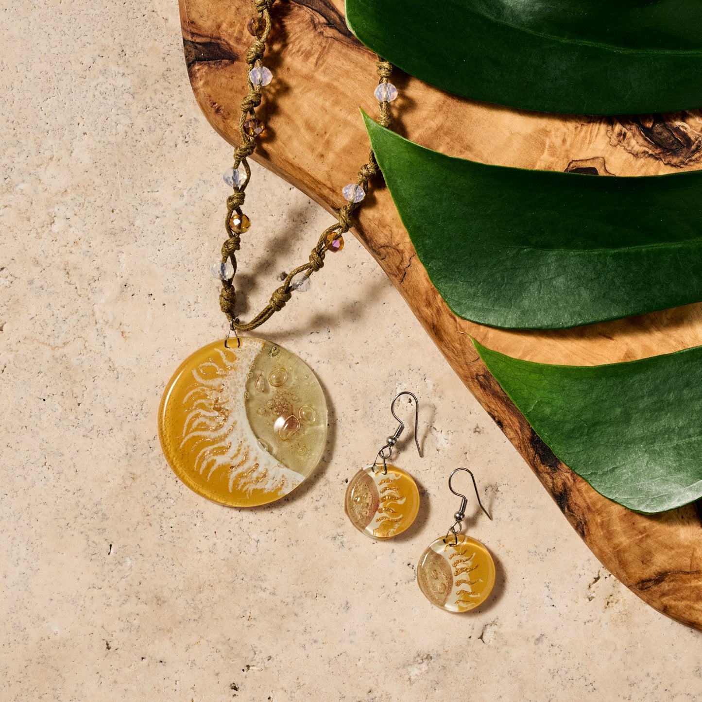 Verano Sunrise Glass Pendant Necklace