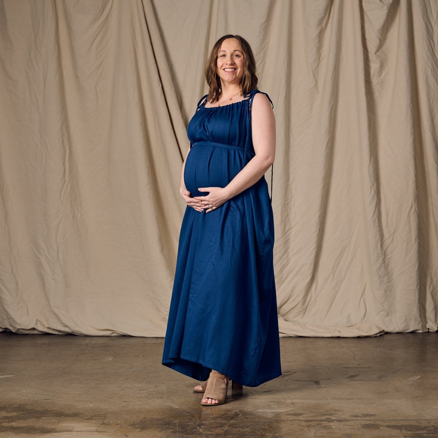 Kanya Blue Cotton Maxi Style Dress