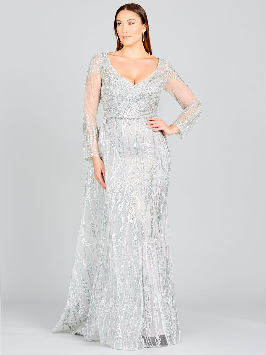 Asymmetrical Skirt Overlay Dress with Long Sleeves