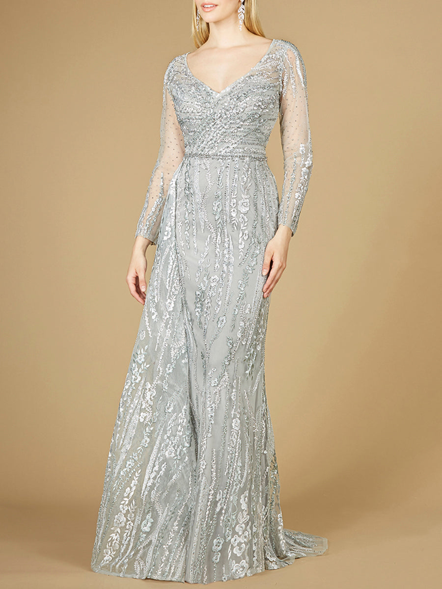 Asymmetrical Skirt Overlay Dress with Long Sleeves