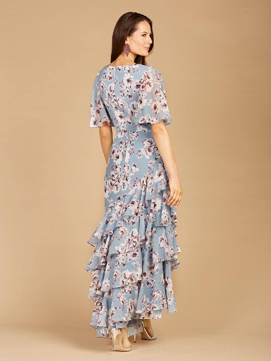Cape Sleeve Print Dress- OUTLET