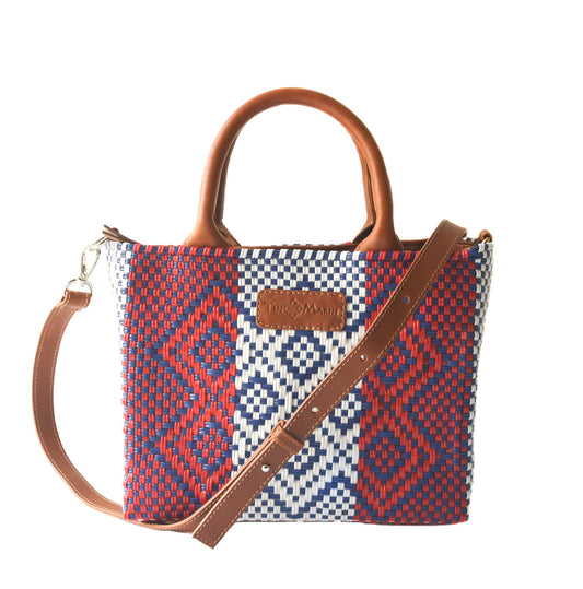 Piruli Small Woven Crossbody with Leather