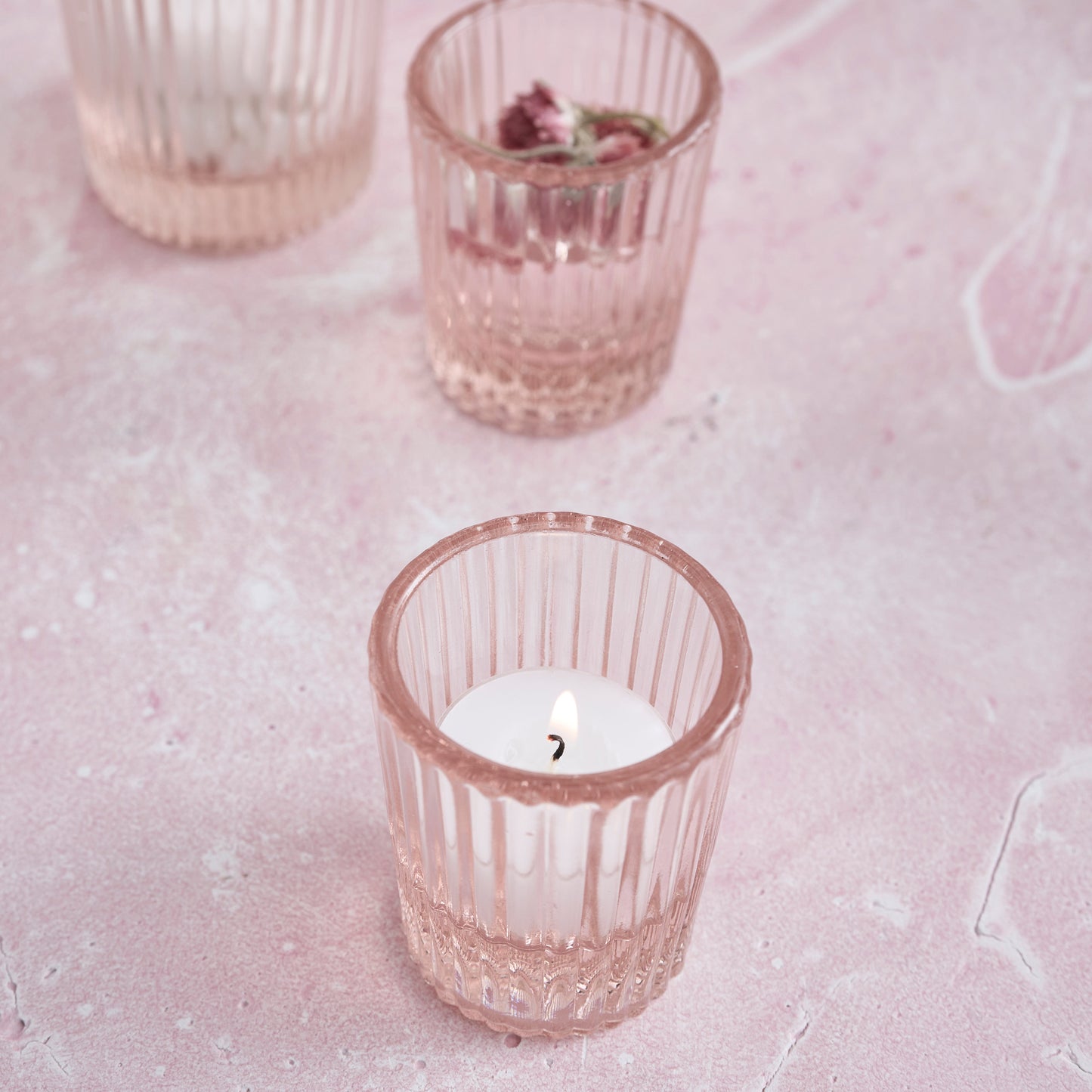 Pressed Pink Shot Glasses - Set of 6