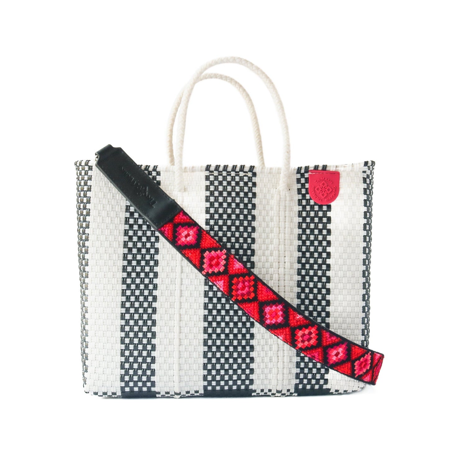 Zebra Medium Woven Resort Crossbody Bag