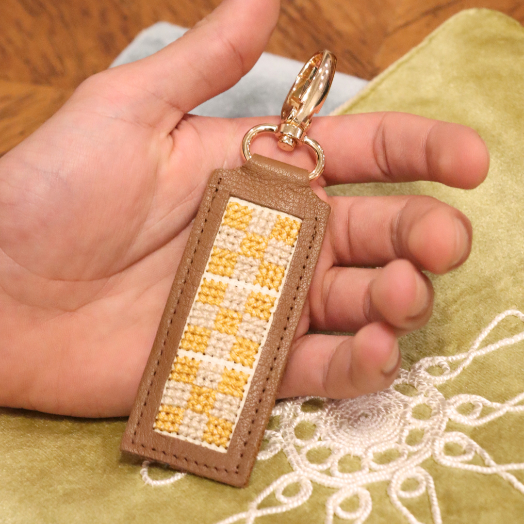 Leather Key Fob - Checkers
