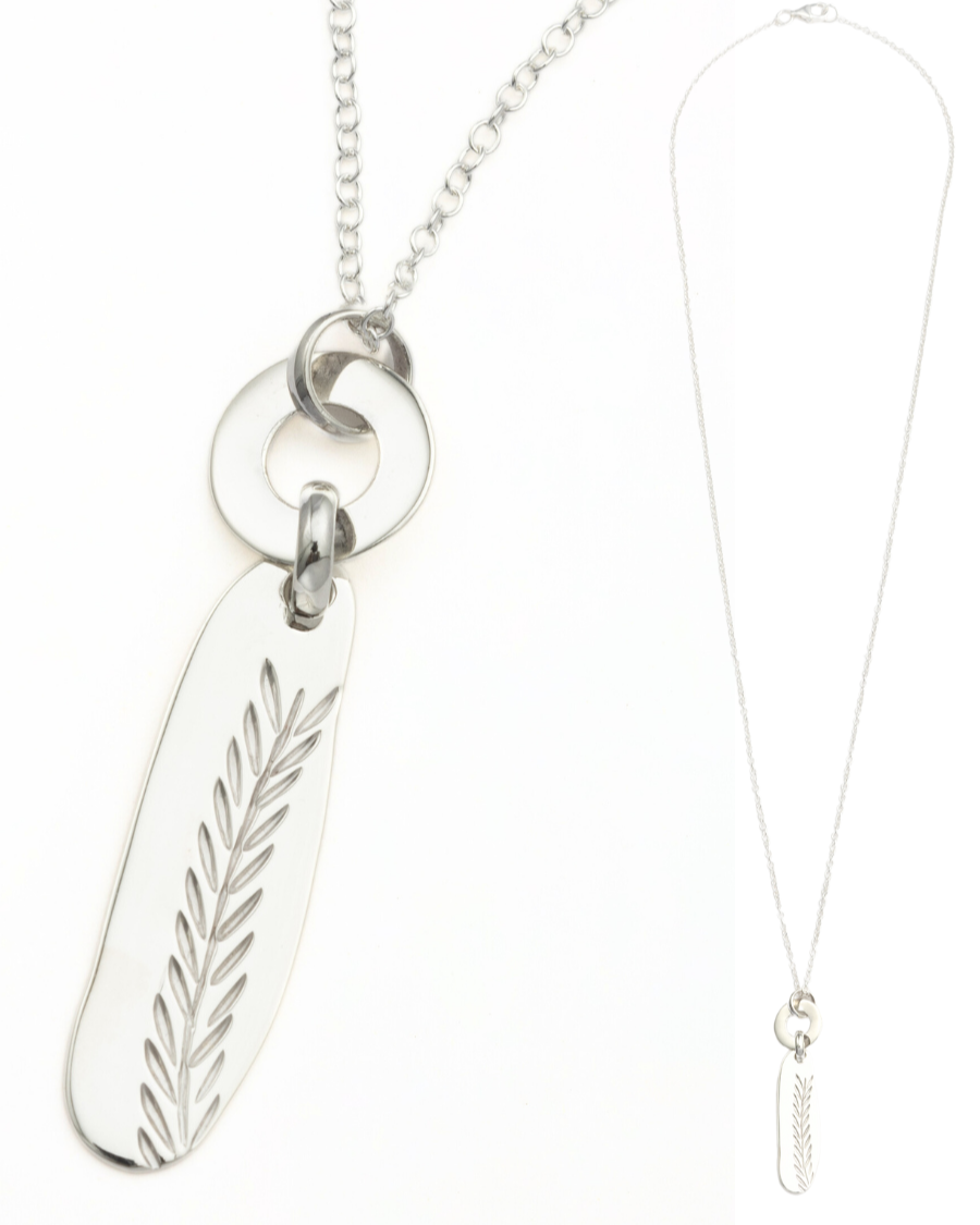 Wild Grass Sterling Silver Pendant Necklace