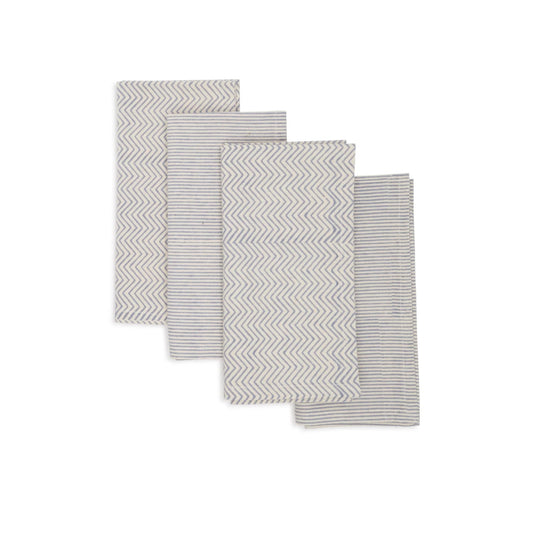 WHISPERWOOD Placemats. Set of 4. 100% Kora Cotton – Hand Block Printed – Fair Trade – Artisan Made