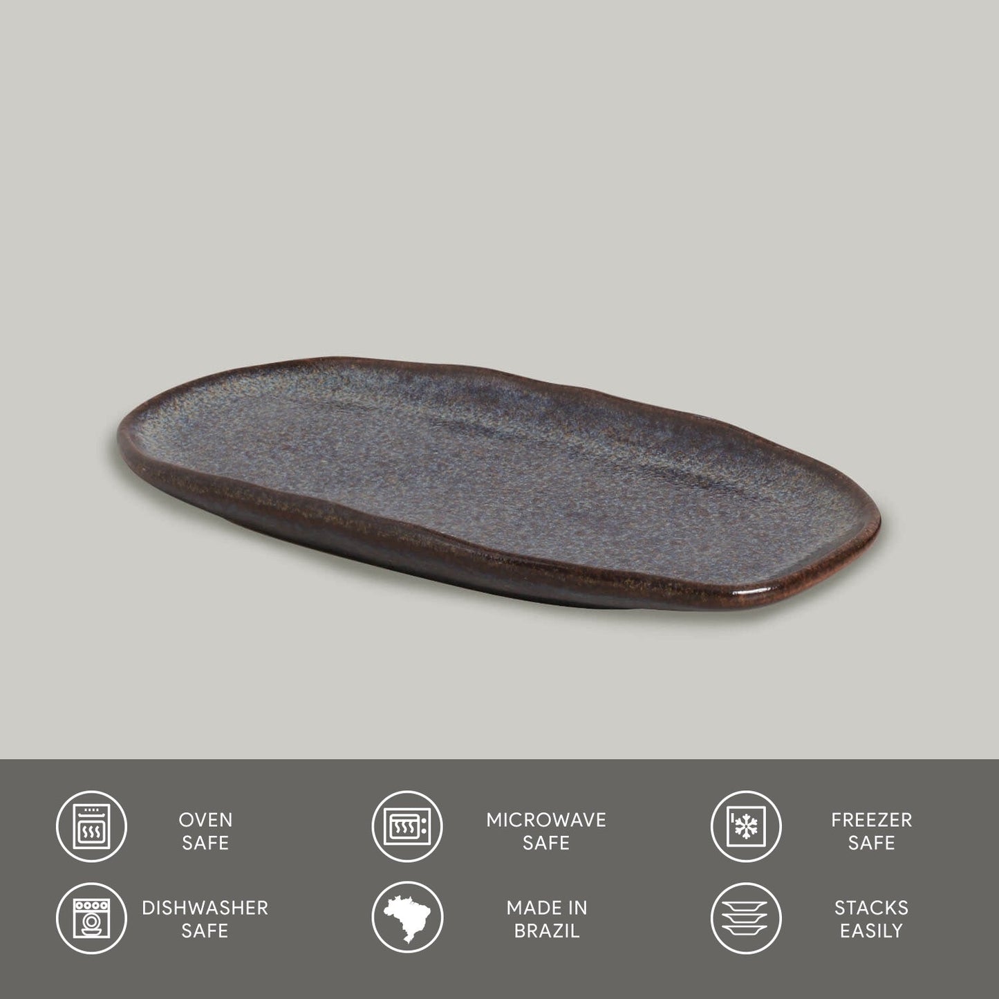 Shallow Organic Oval Platter Small Set of 4