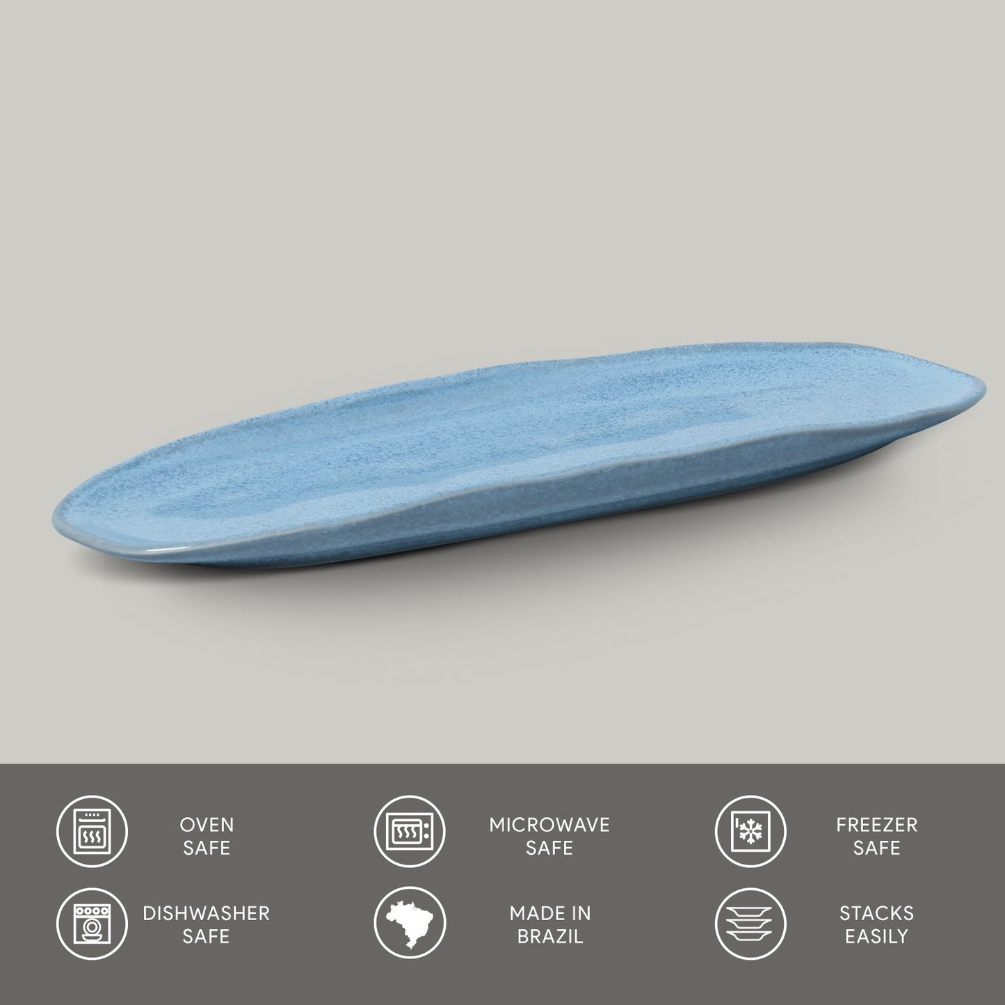 Shallow Organic Oval Platter Large Set of 4