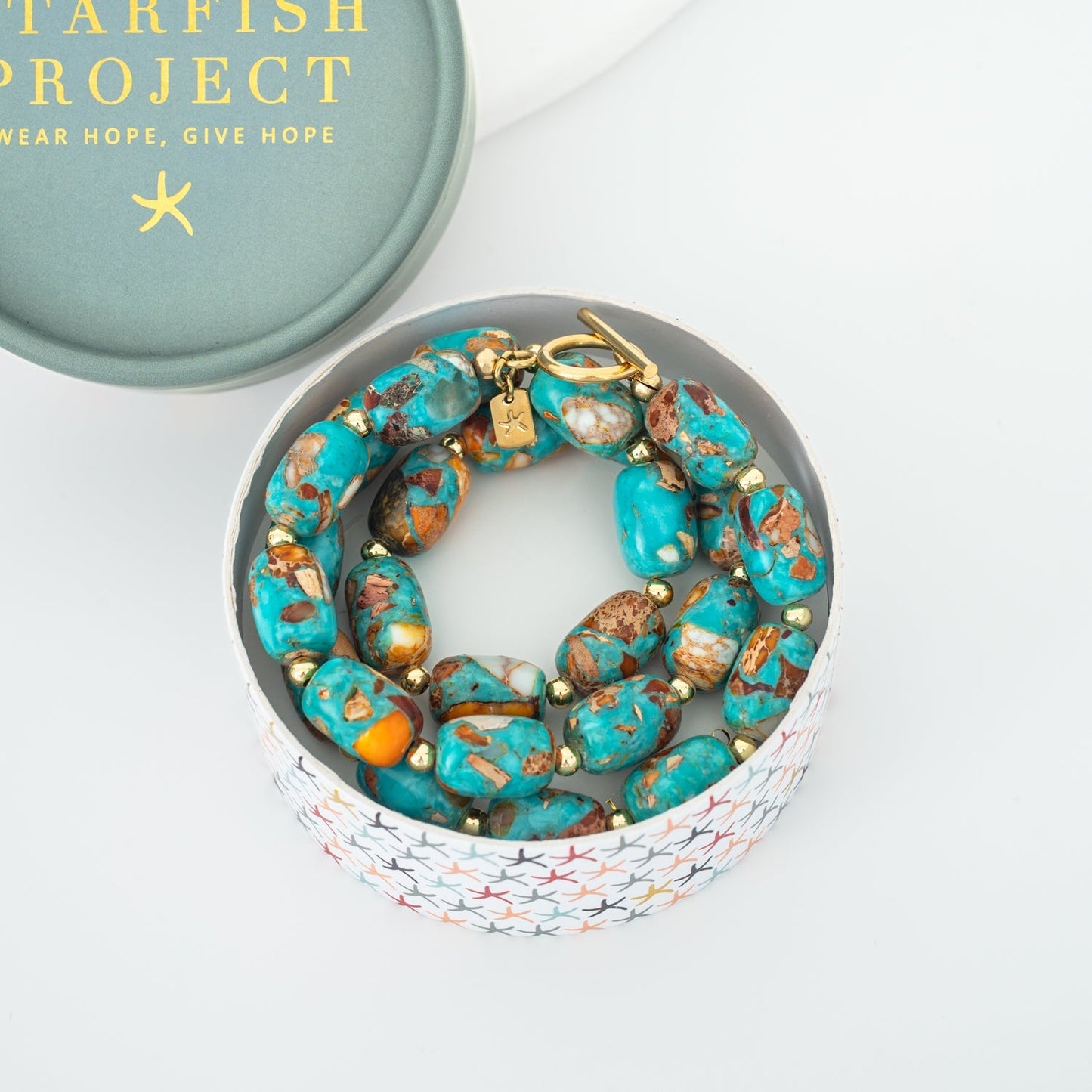 Sierra Bloom Turquoise Emperor Stone Beaded Necklace