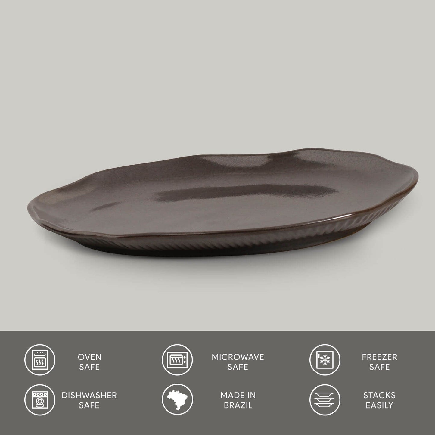 Shallow Bio Oval Platter Medium Set of 4