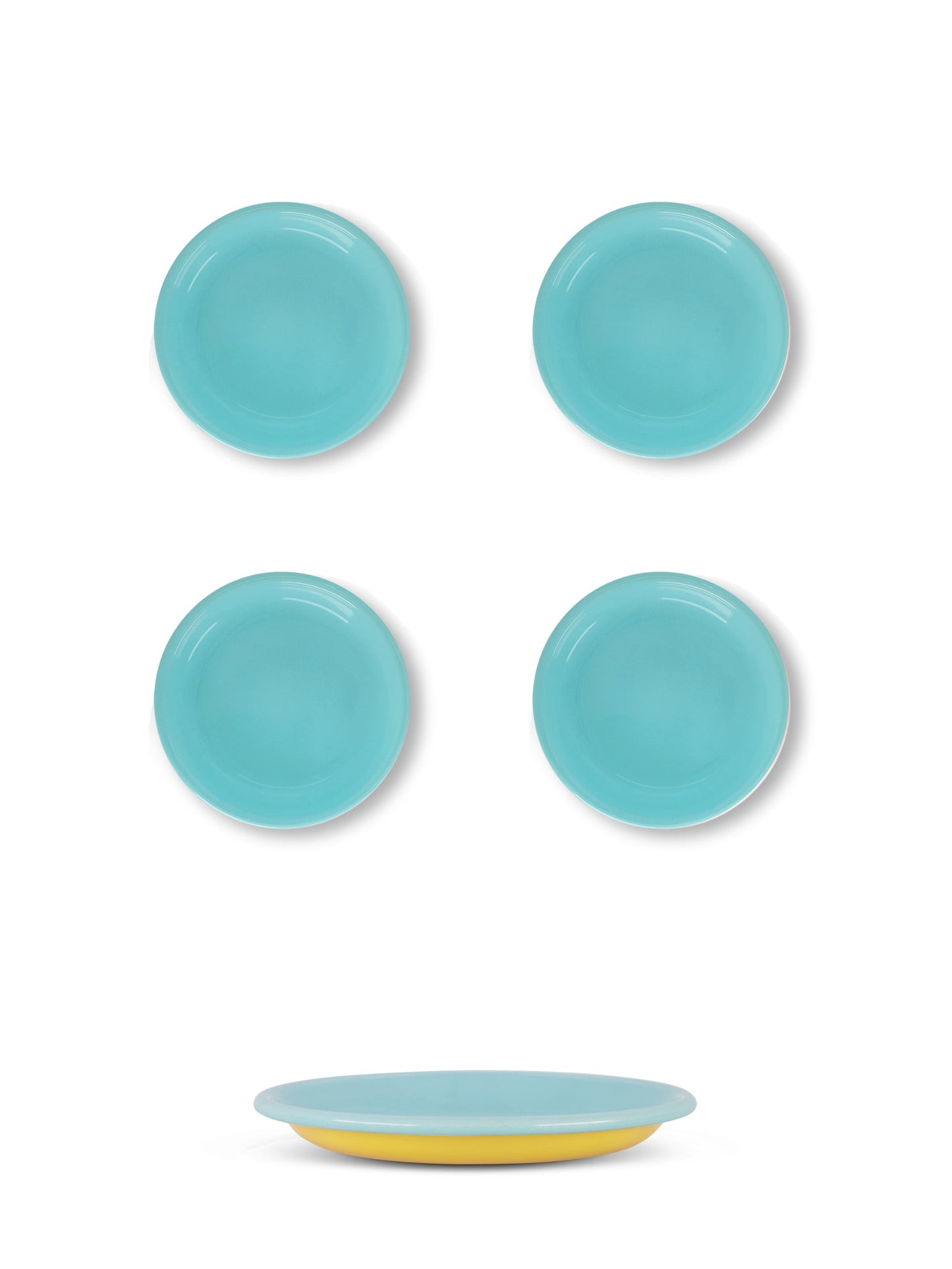 S/4 Enamel Side plate  - Two Tone