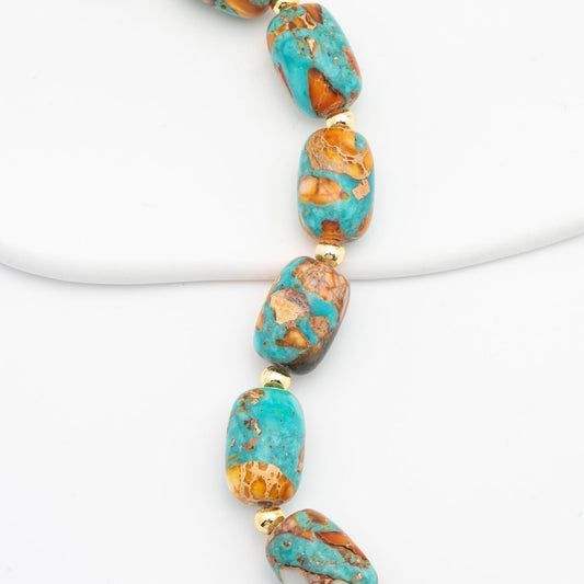 Sierra Bloom Turquoise Emperor Stone Beaded Necklace