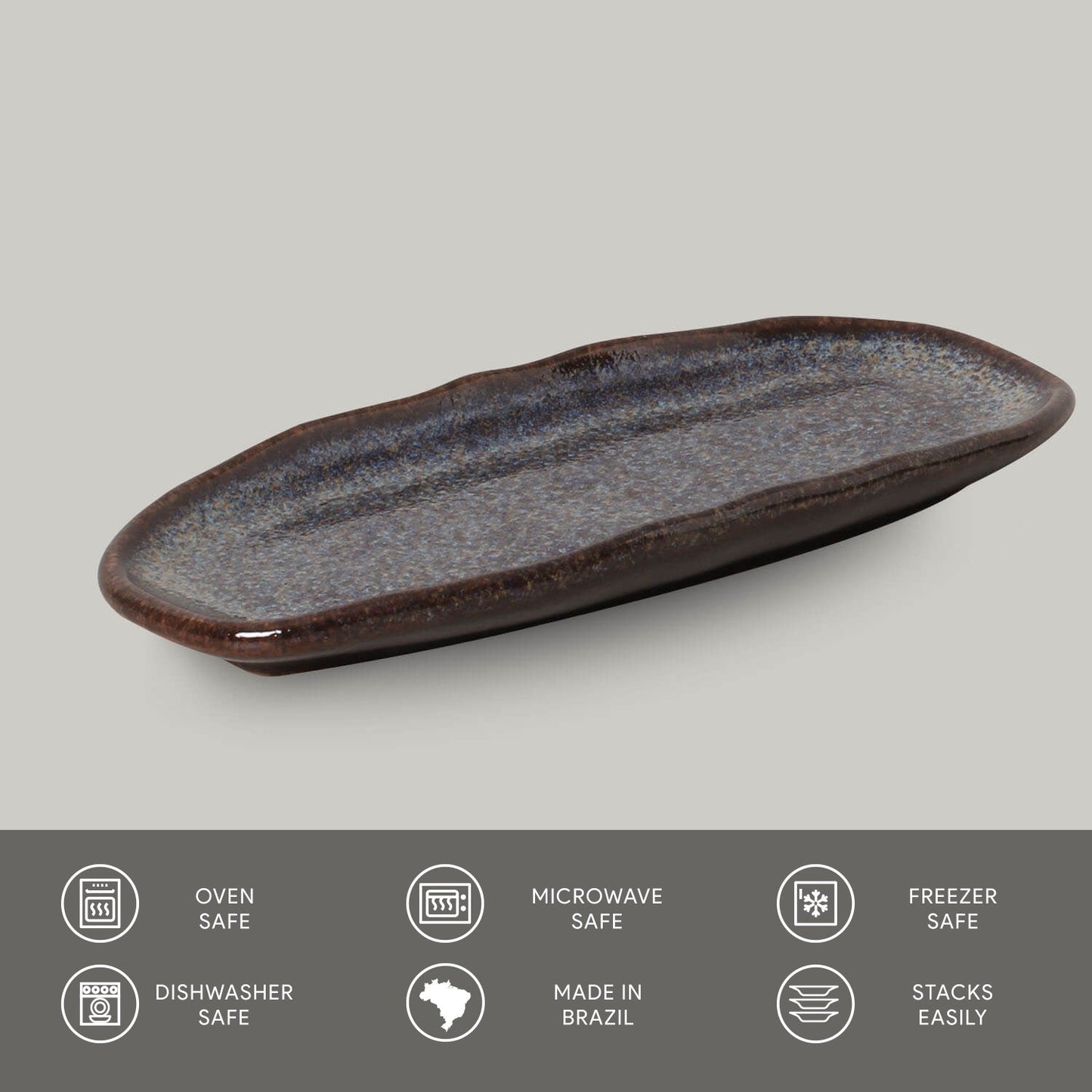 Shallow Organic Oval Platter Mini Set of 4