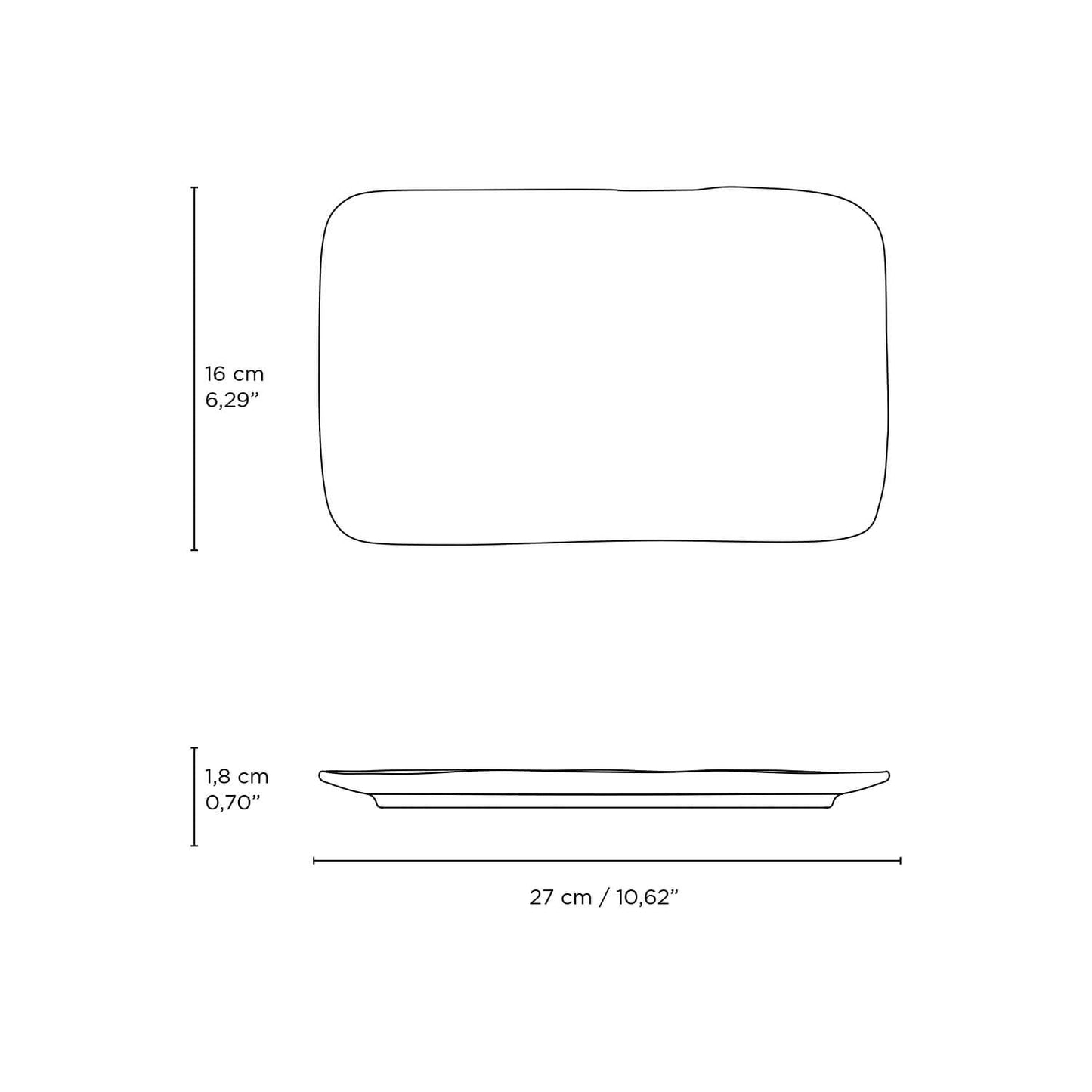 Rectangular Platter Juta Medium Set of 4