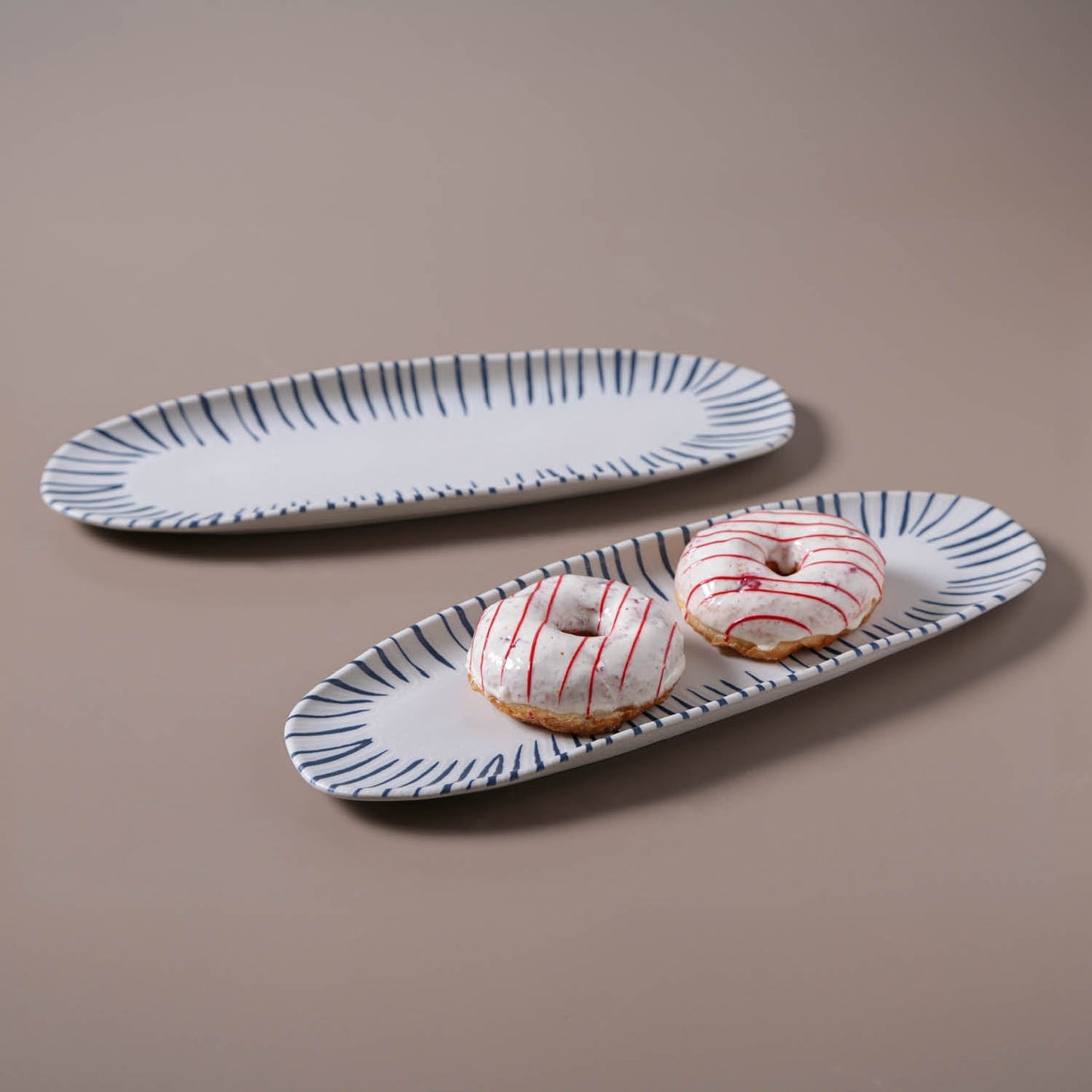 Shallow Organic Oval Platter Large Set of 4