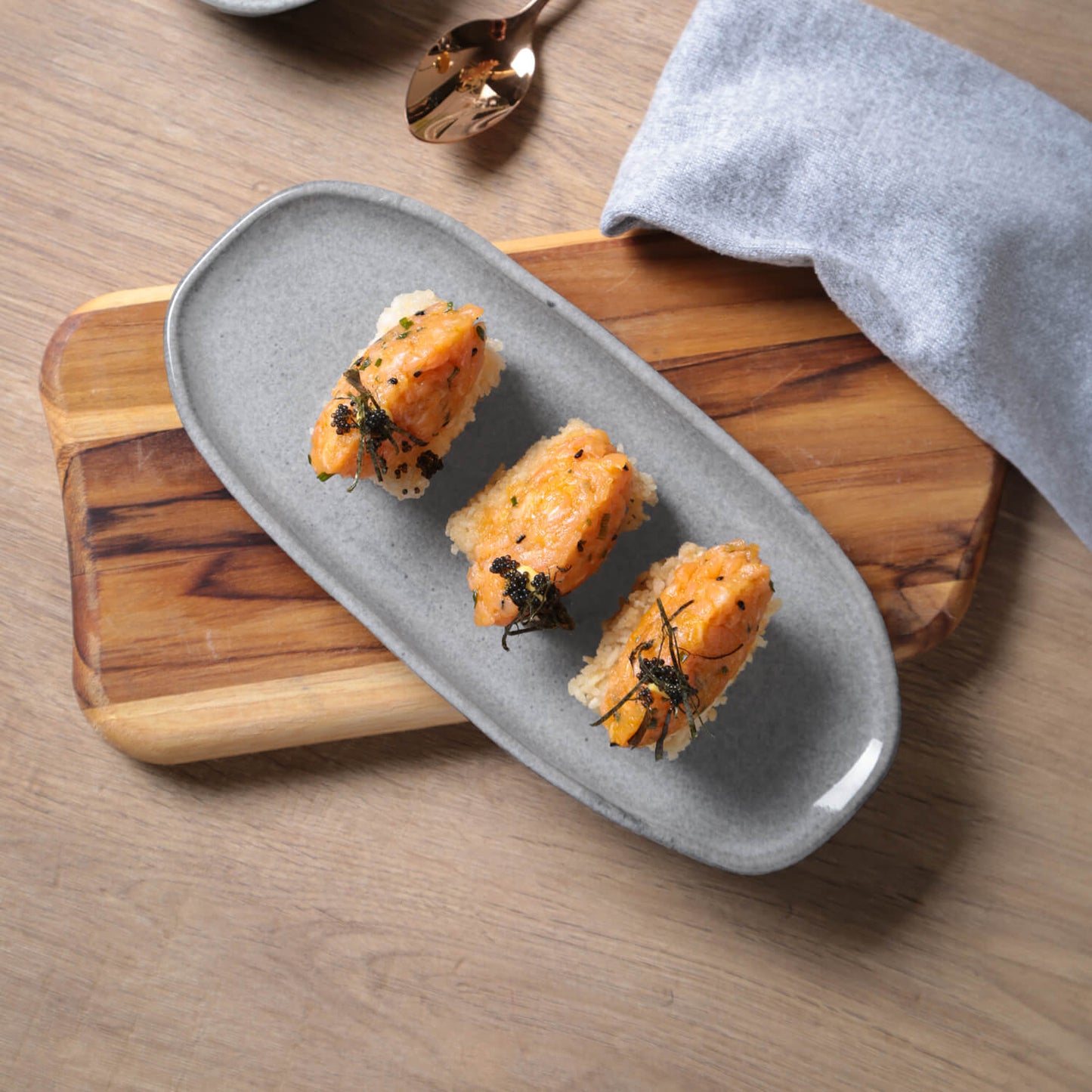 Shallow Organic Oval Platter Small Set of 4