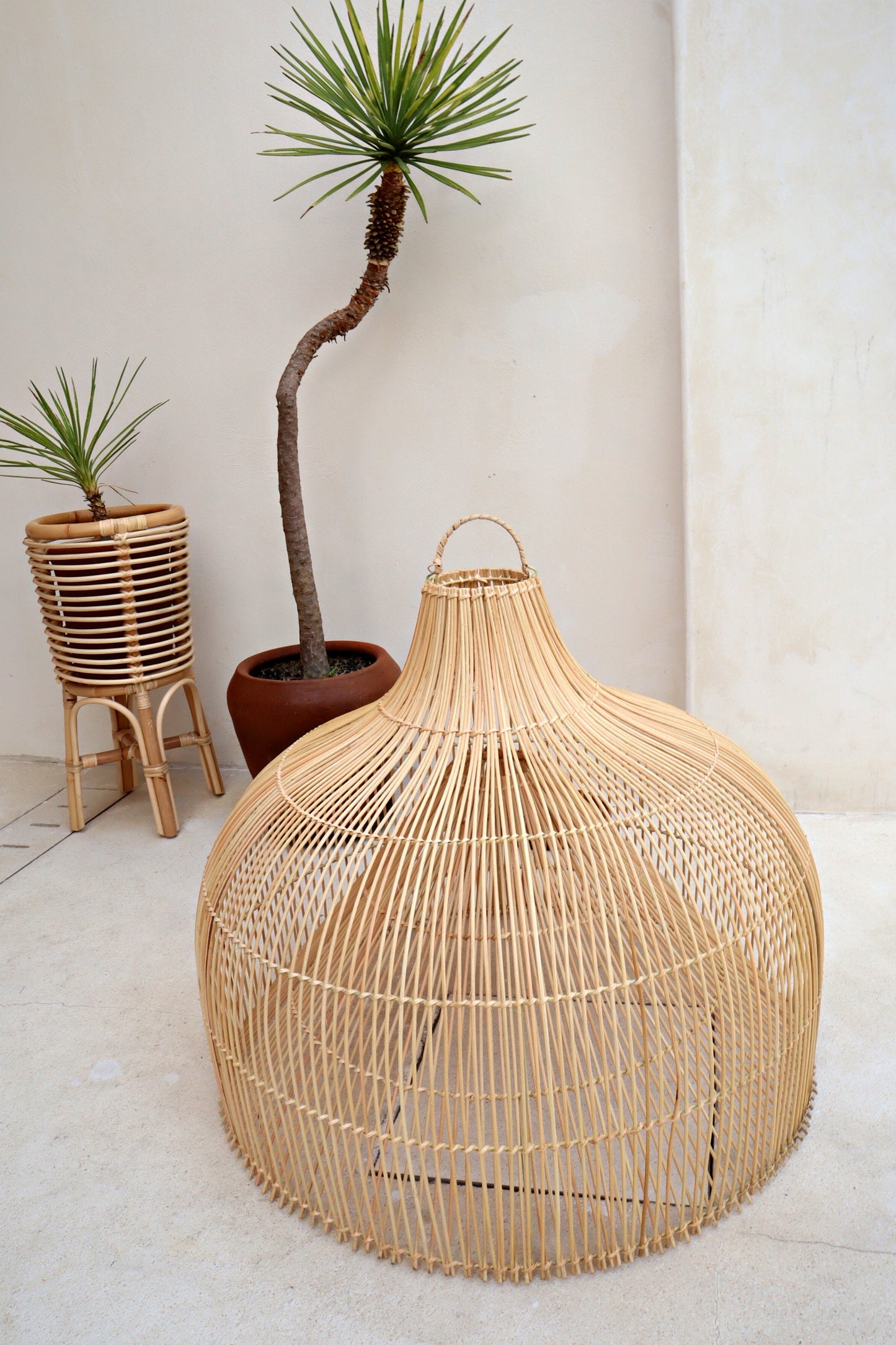 Sienna X-Large Dome Shape Rattan Pendant Light Fitting