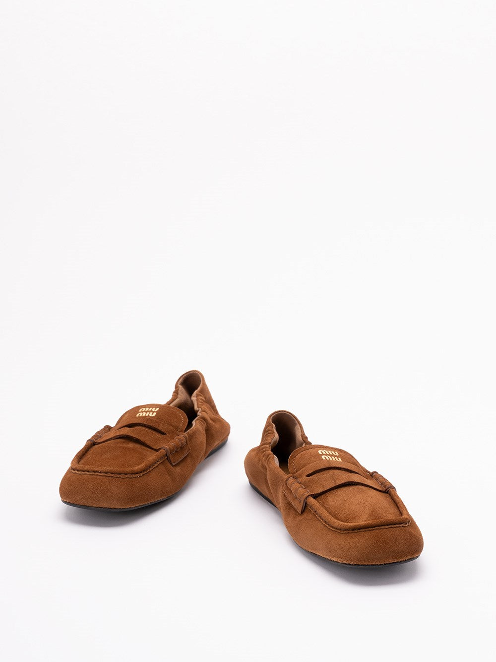 Miu Miu Women Ruches Nappa Leather Loafers