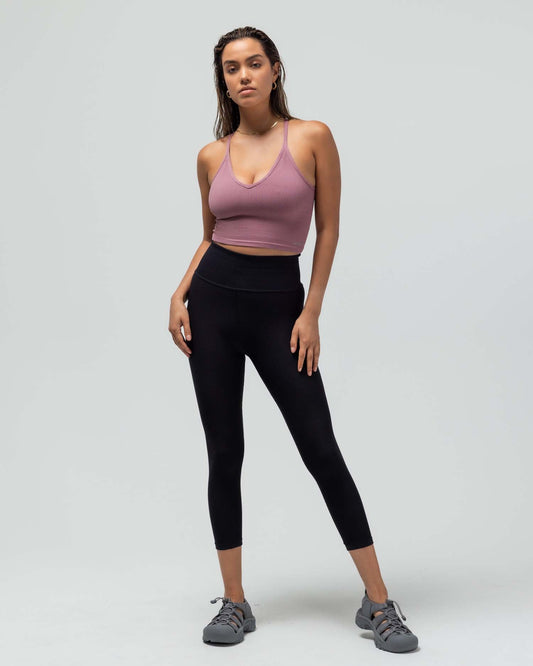 THE CROP RACERBACK V-NECK TANK TOP
