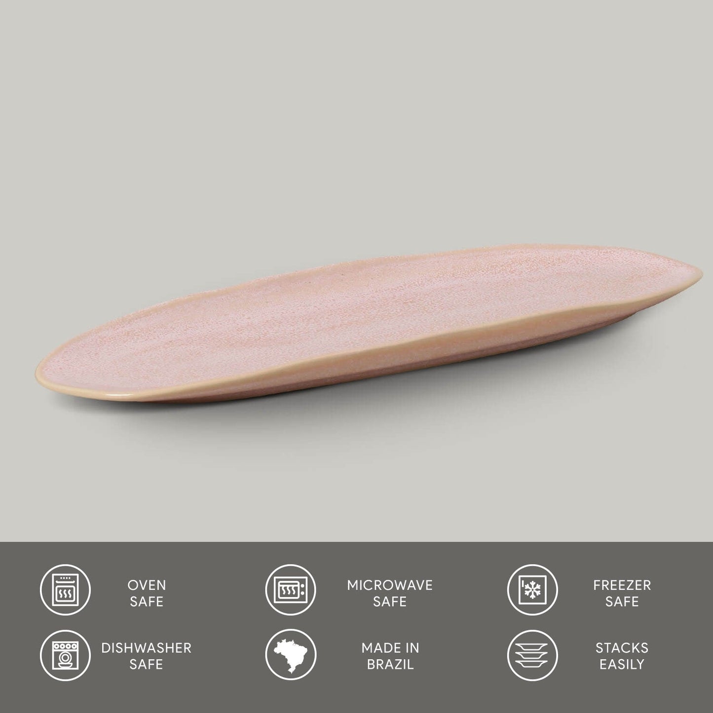 Shallow Organic Oval Platter Large Set of 4