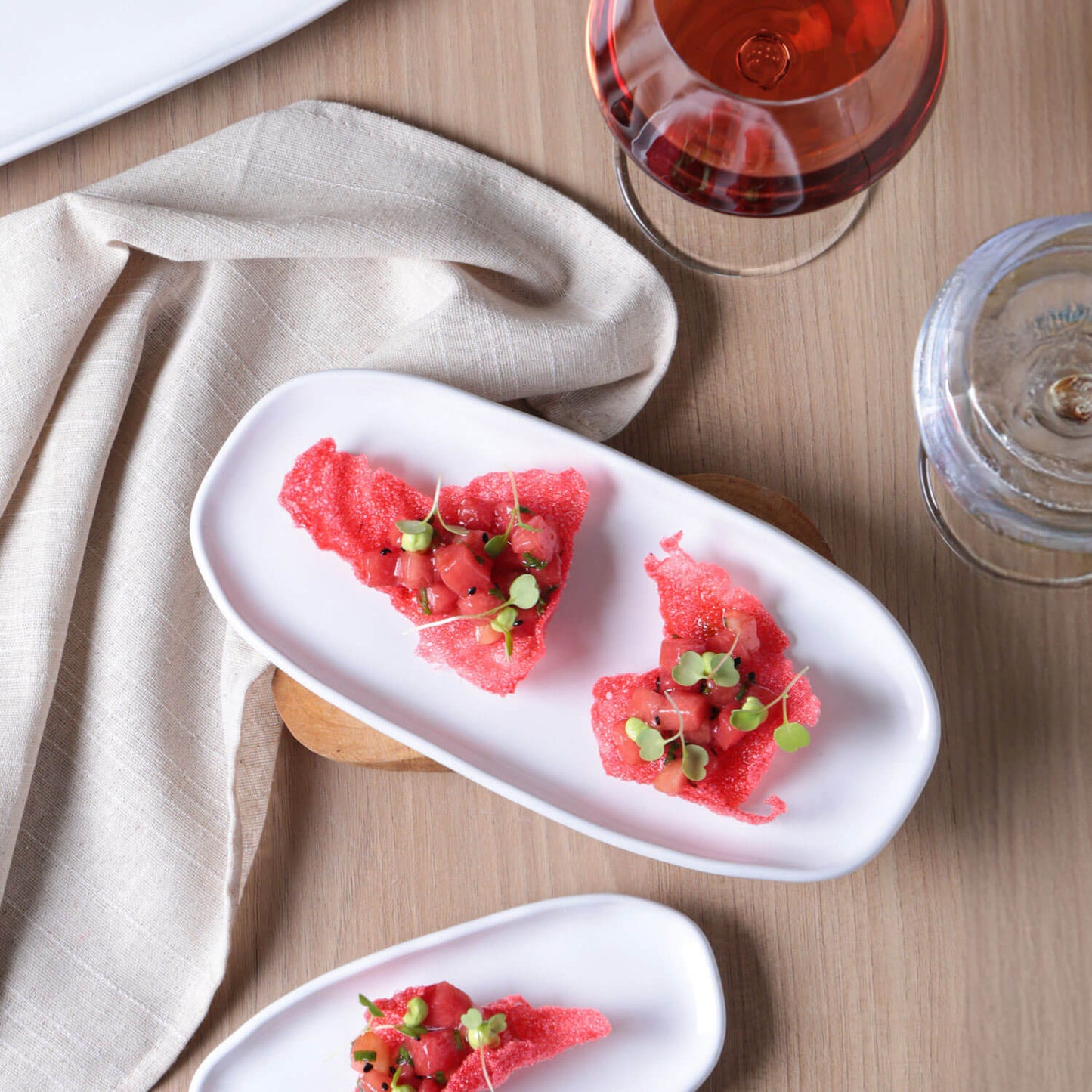 Shallow Organic Oval Platter Small Set of 4