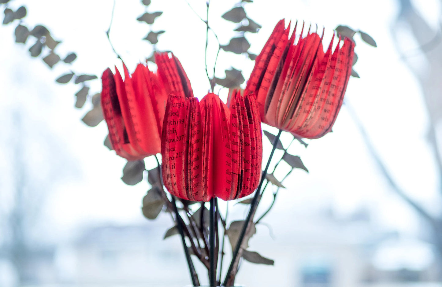 Book Flower Stems-Set of 3