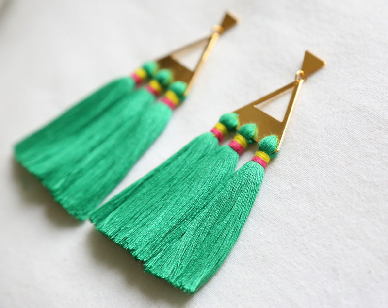 Trío Tassel Earring - Emerald