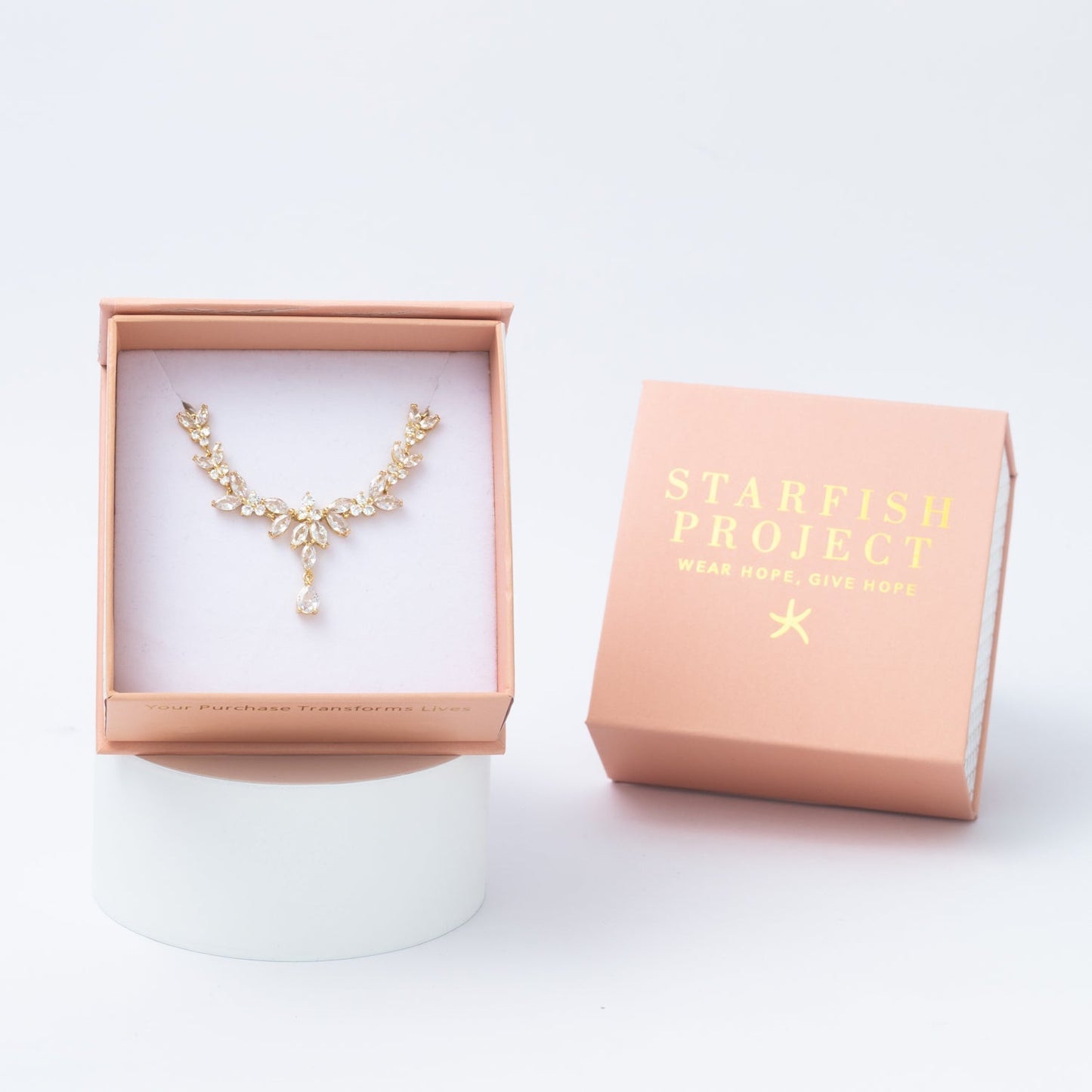 Golden Chandelier Zircon Necklace