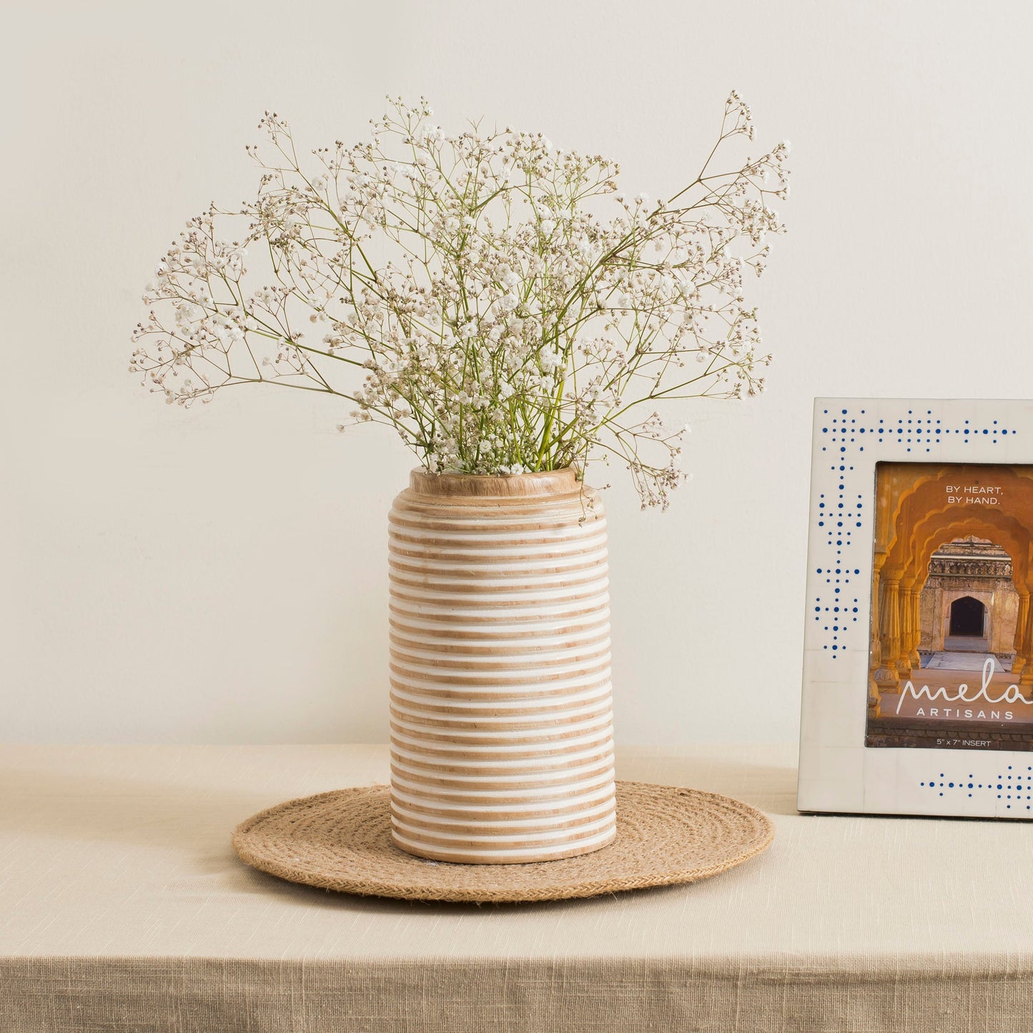 Etchra Vase - Rustic White