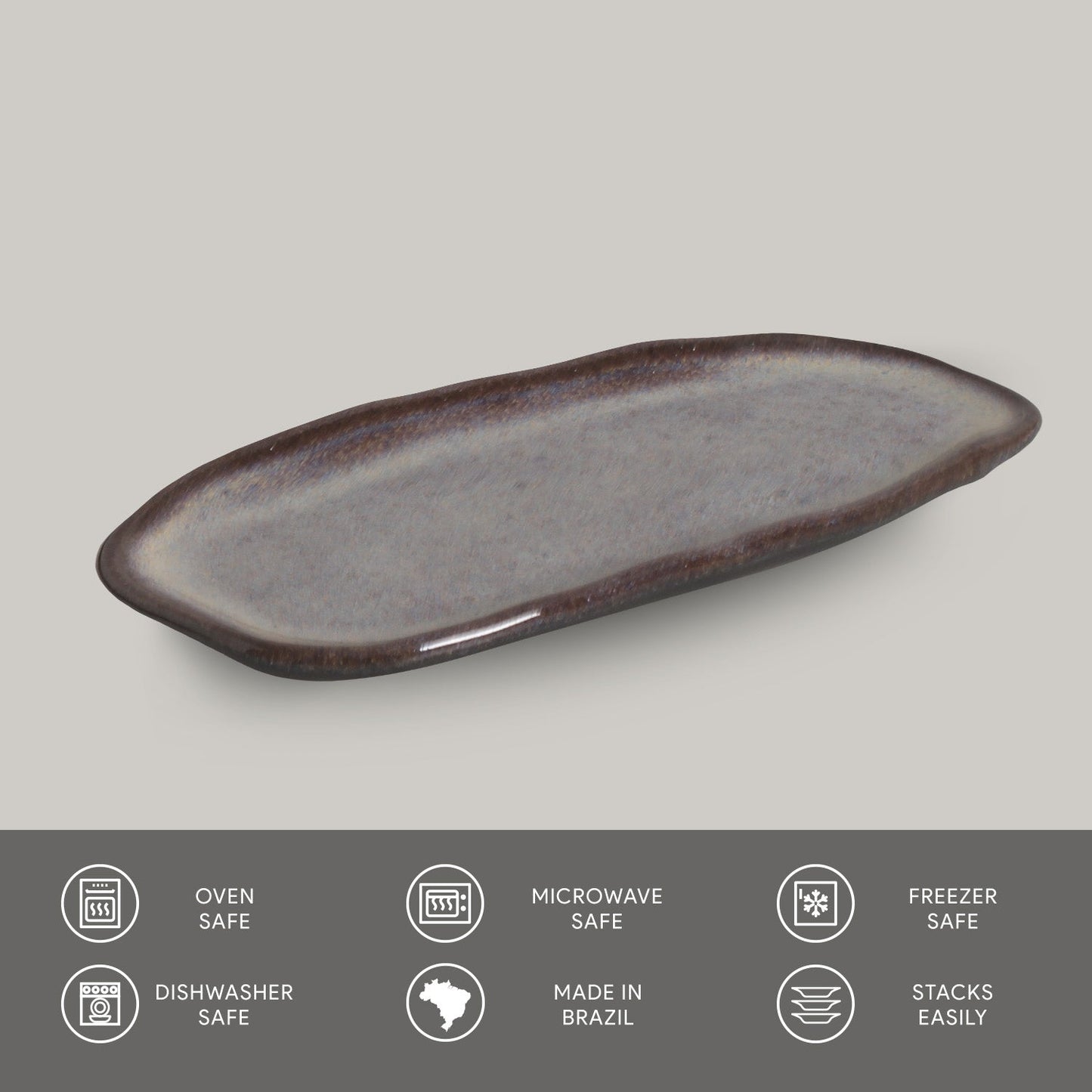 Shallow Organic Oval Platter Mini Set of 4