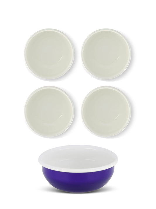 S/4 Enamel Cereal Bowl  - Two Tone